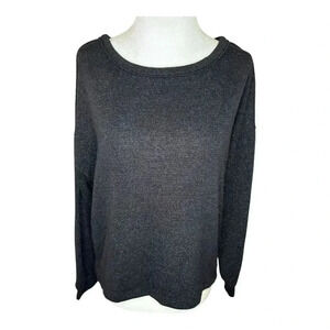 NEW Kaileigh Petite XS Black Metallic Knit V-Back Blouse‎ Petites Casual NWOT